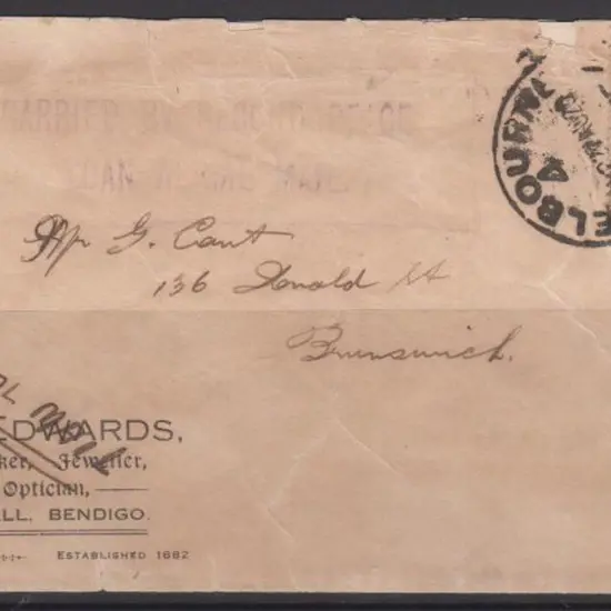 1920 (27th Aug) Serpentine to Melbourne "Peace ...