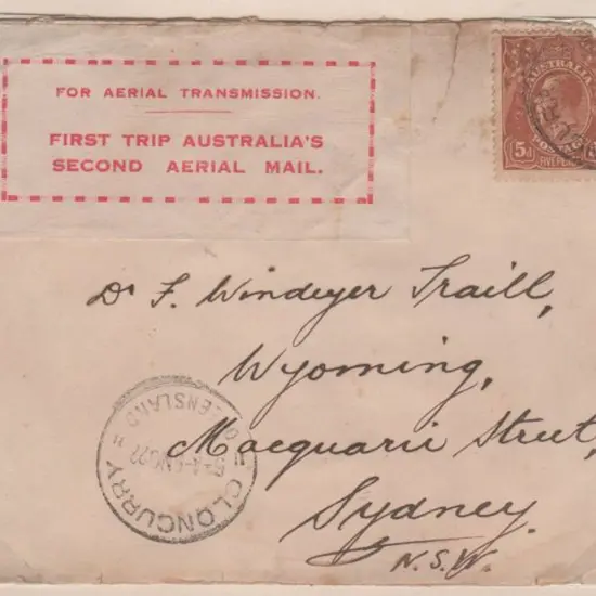 1922 (5th Nov) Qantas flown Cloncurry to Longreach ...