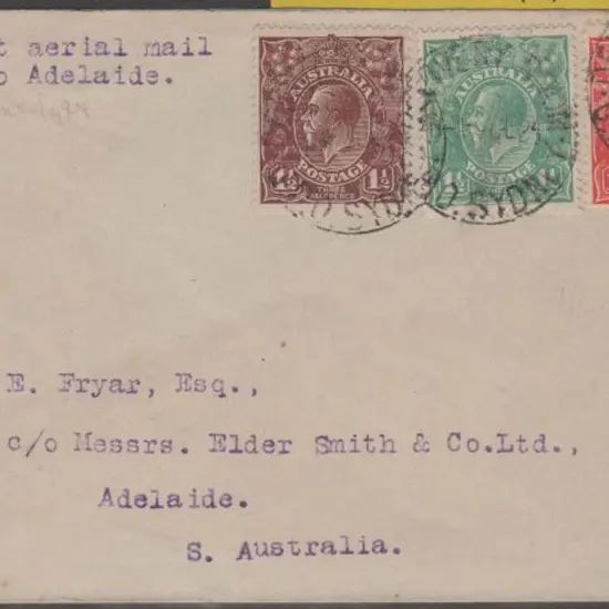 1924 (2nd June) ditto bearing 1½d KGV in 3 diff ...