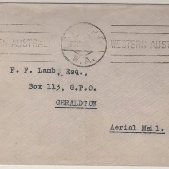 1924 (18th Dec) Perth to Geraldton env with 4½d ...