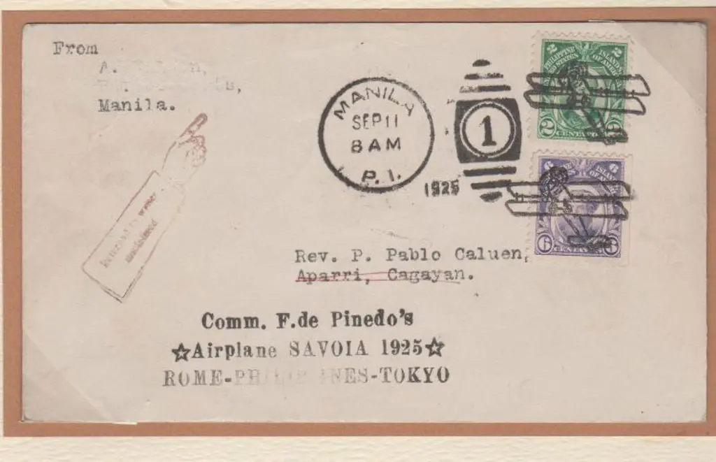 1925 (21st April) Manila to Aparri cover carried ... Image 1++