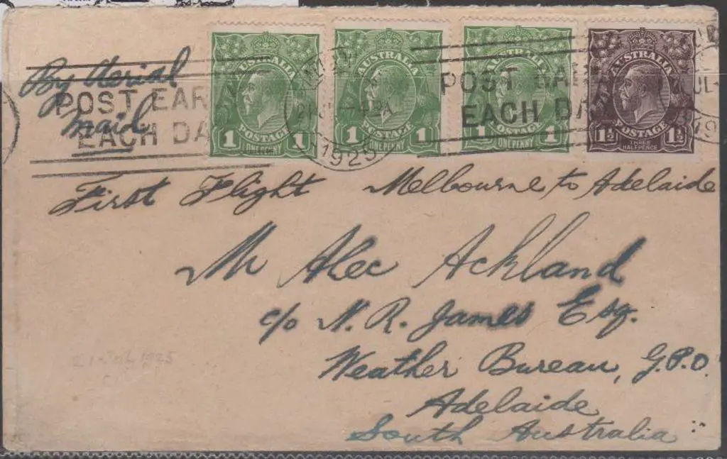 1925 (22nd July) Melbourne to Adelaide Australian ... Image 1++