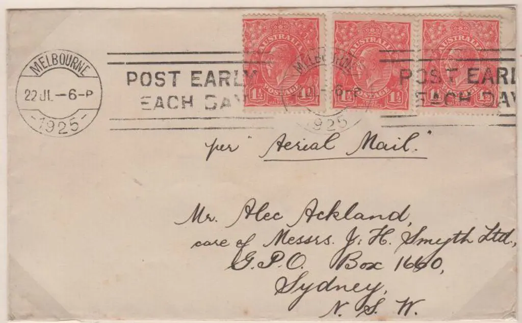 1925 (22nd July) ditto with 3 x 1½d KGV tied by ... Image 1++