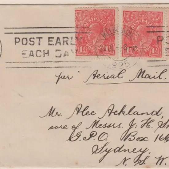 1925 (22nd July) ditto with 3 x 1½d KGV tied by ...