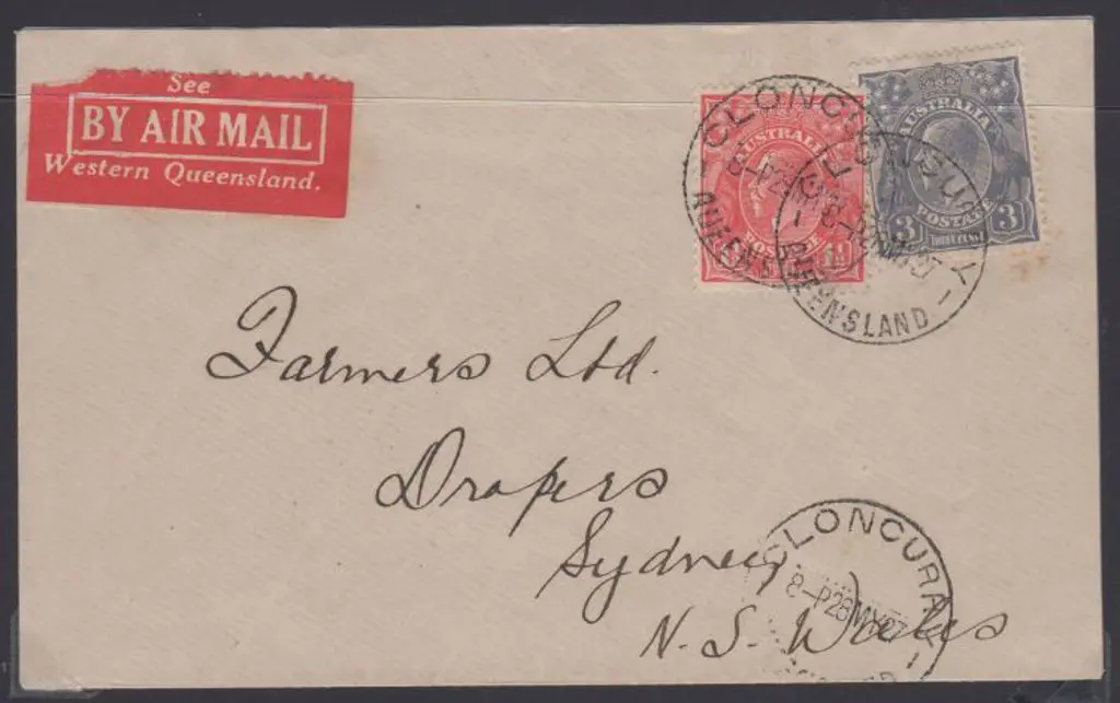 1927 (28th May) Cloncurry to Sydney cover with ... Image 1++