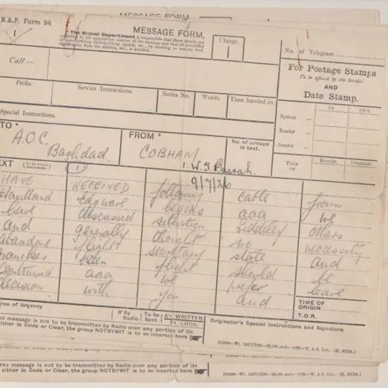 1926 (30th June) London to Melbourne Cobham ...