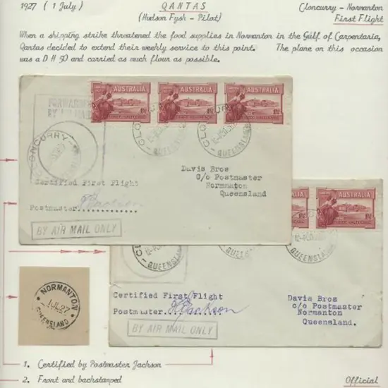 1927 (1st July) ditto but 2 Davis Bros covers, ...