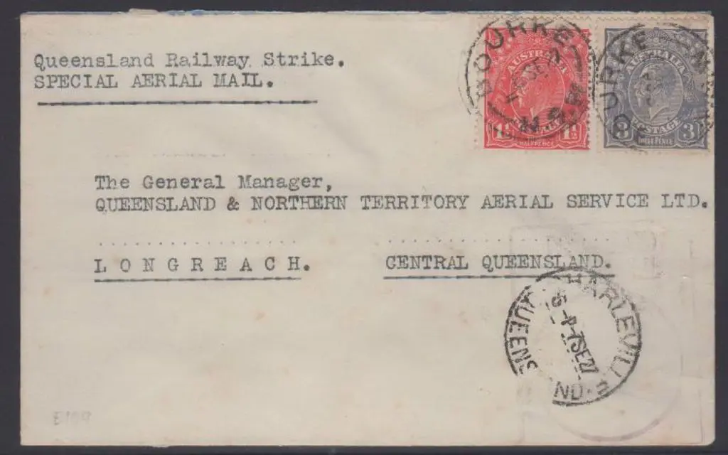 1927 (7th Sep) Bourke to Charleville cover flown ... Image 1++