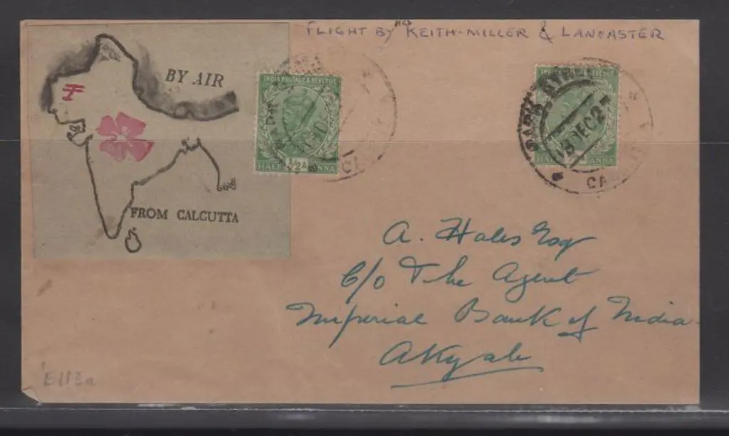 1927 (18th Dec) Calcutta to Akyab cover carried by ... Image 1++