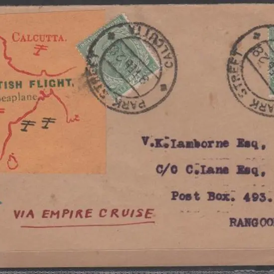 1928 (8th Feb) Calcutta to Rangoon stage of Capt. ...