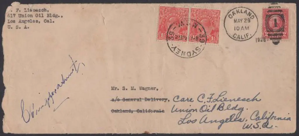 1928 (31st May) United States to Australia ... Image 1++