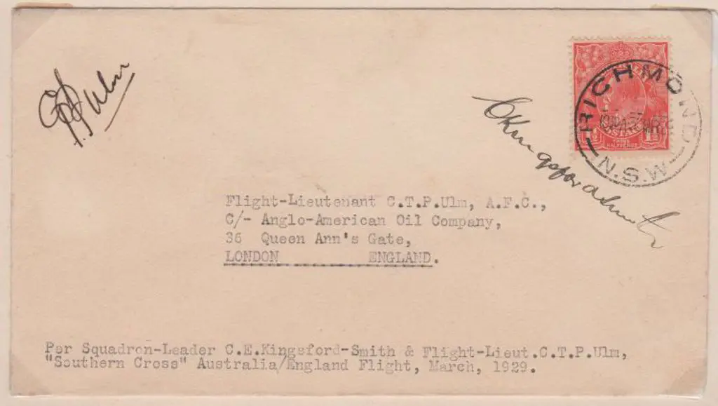 1929 (18th Mar) Richmond, NSW to London cover from ... Image 1++