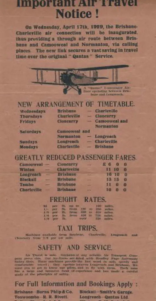 1929 (April) Qantas Brisbane to Charleville ... Image 1++