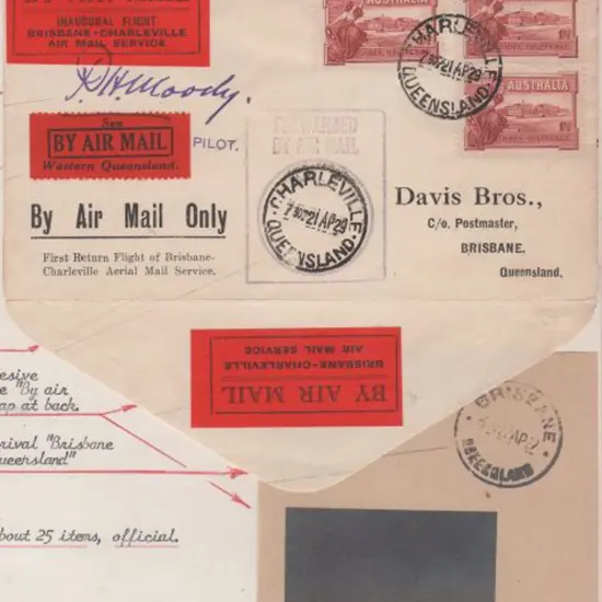 1929 (21st April) Charleville to Brisbane Qantas ...