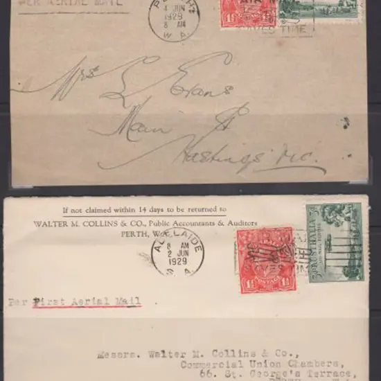 1929 (2nd June) ditto but no etiquettes. Outwards ...