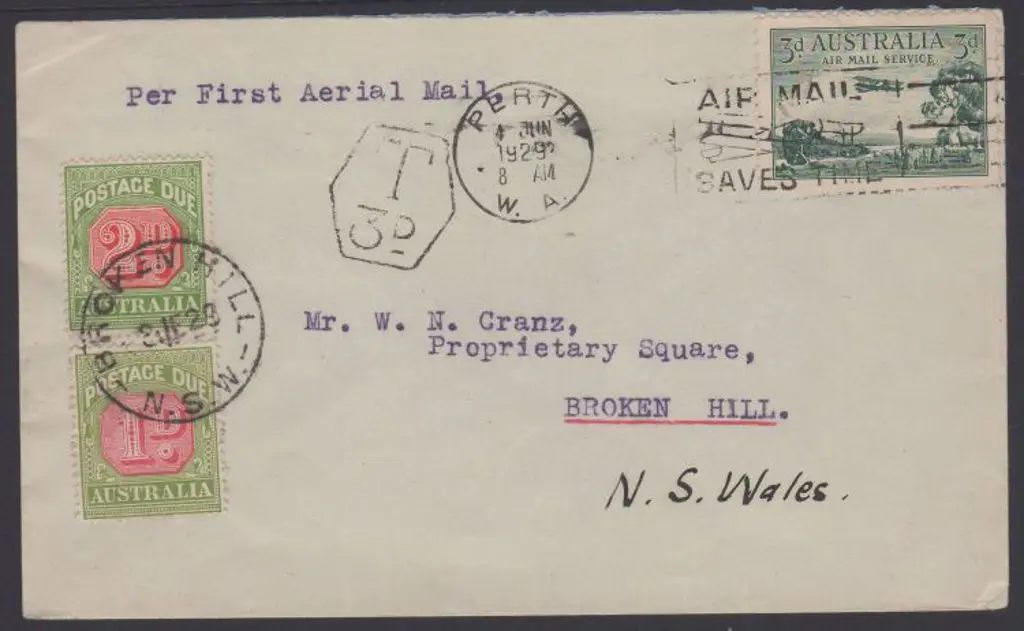 1929 (2nd June) ditto but with 3d Airmail tied by ... Image 1++