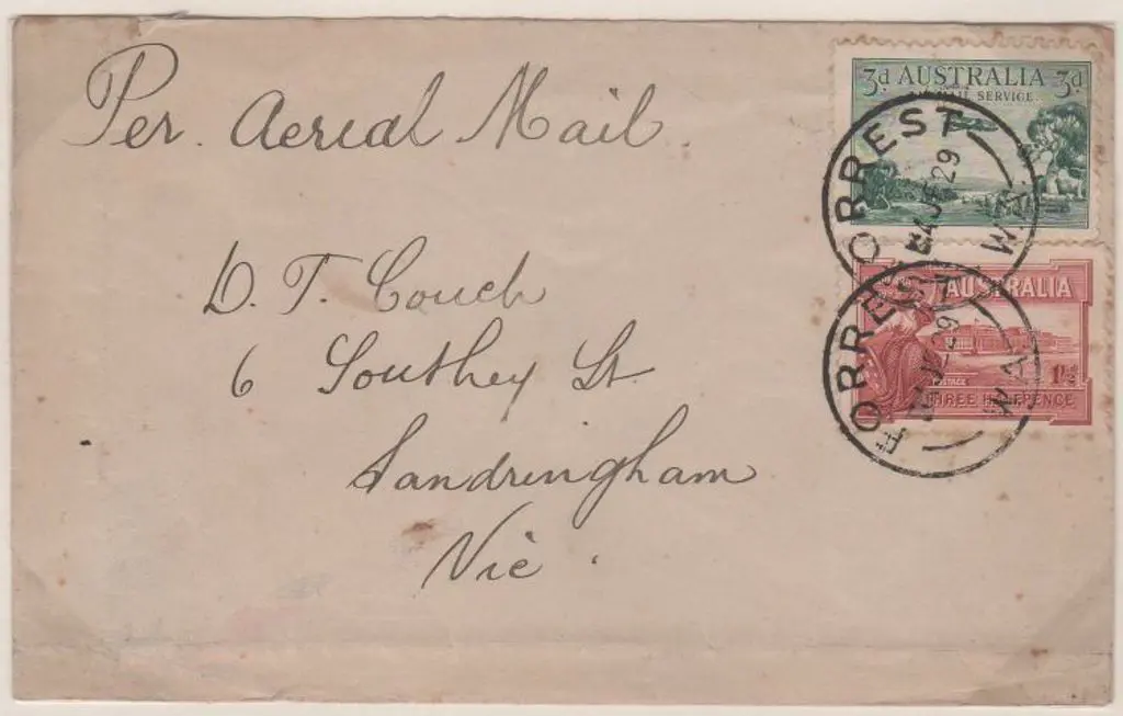 1929 (2nd June) Forrest to Perth via Adelaide ... Image 1++