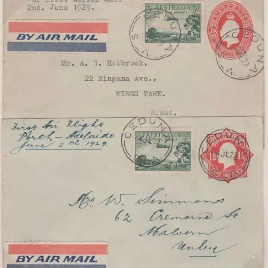 1929 (2nd June) Ceduna to Adelaide intermediate ...