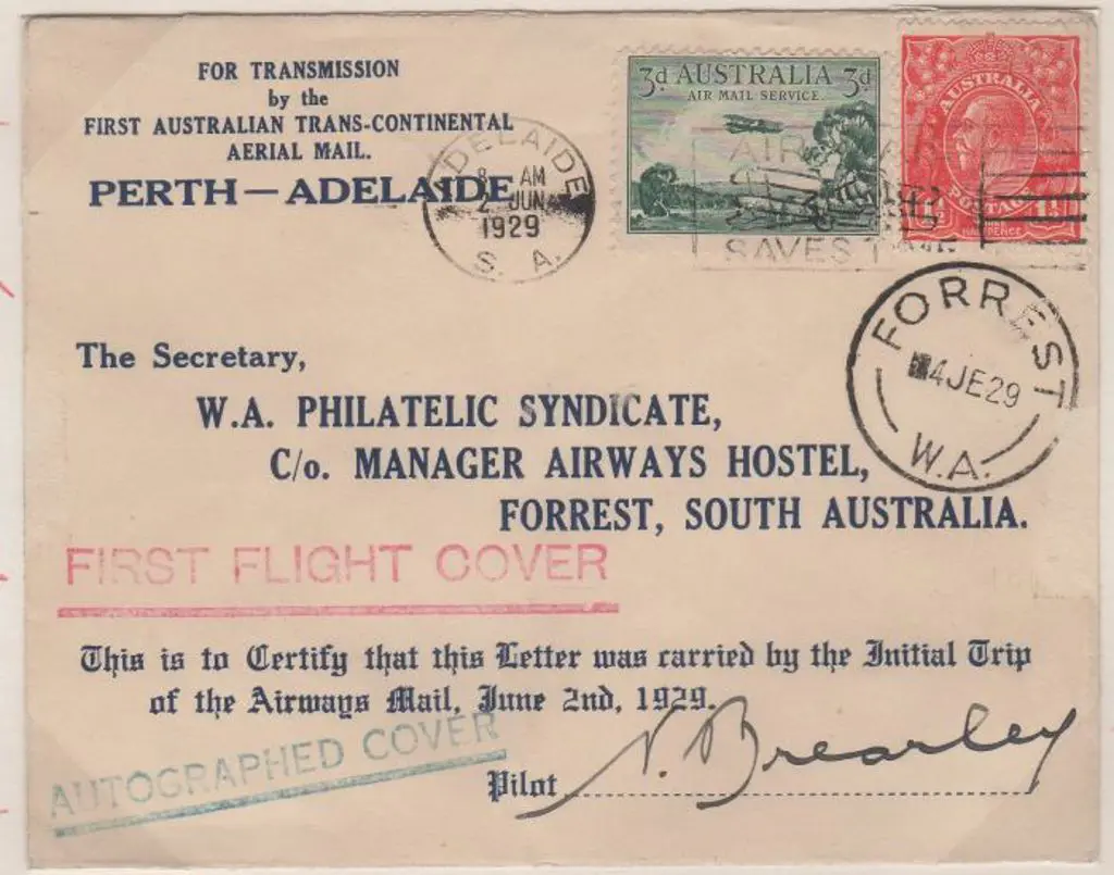 1929 (2nd June) Adelaide to Forrest intermediate ... Image 1++