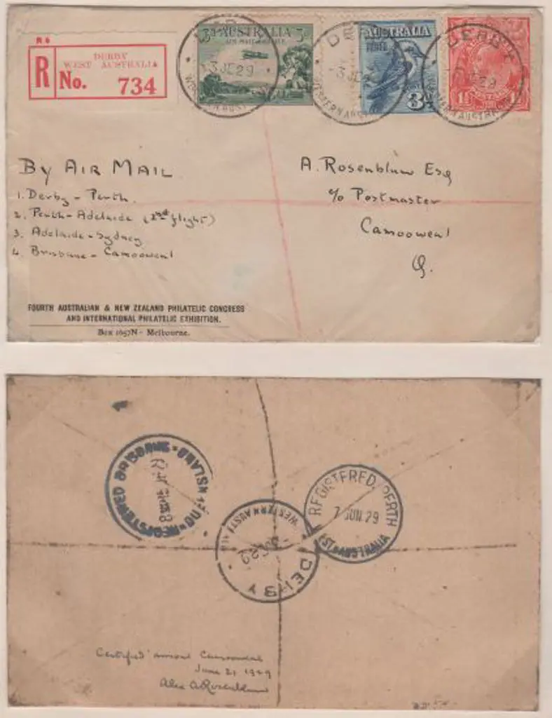 1929 (2nd June) Derby to Perth via Adelaide, Perth ... Image 1++