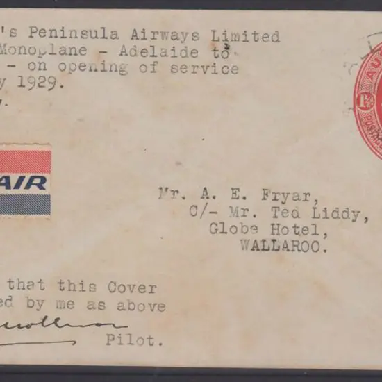 1929 (19th Aug) Adelaide to Wallaroo sector by ...