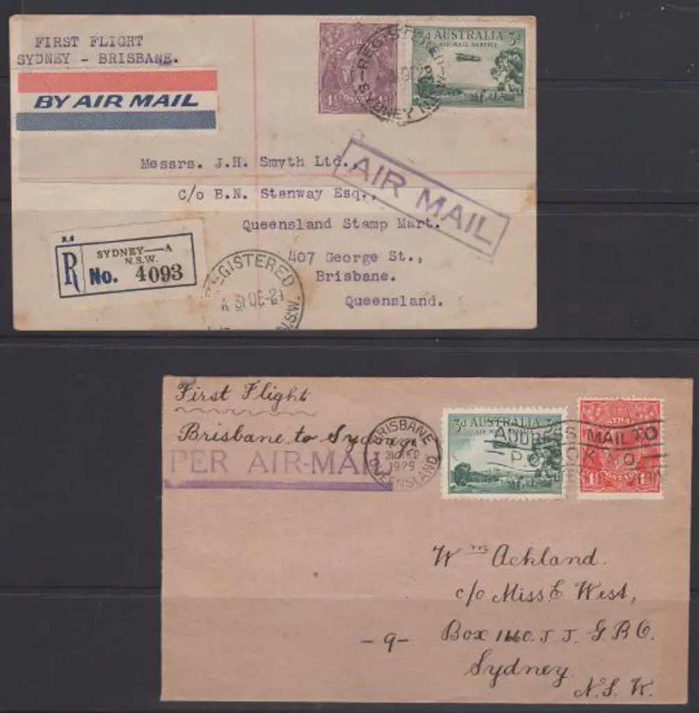 1930 (1st Jan) Sydney to Brisbane & return with ... Image 1++