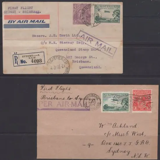 1930 (1st Jan) Sydney to Brisbane & return with ...