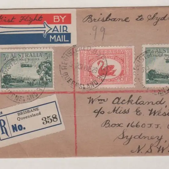 1930 (1st Jan) Brisbane to Sydney return flight by ...