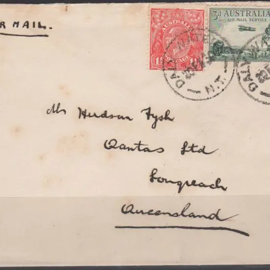 1930 (19th Feb) ditto return flight Daly Waters to ...
