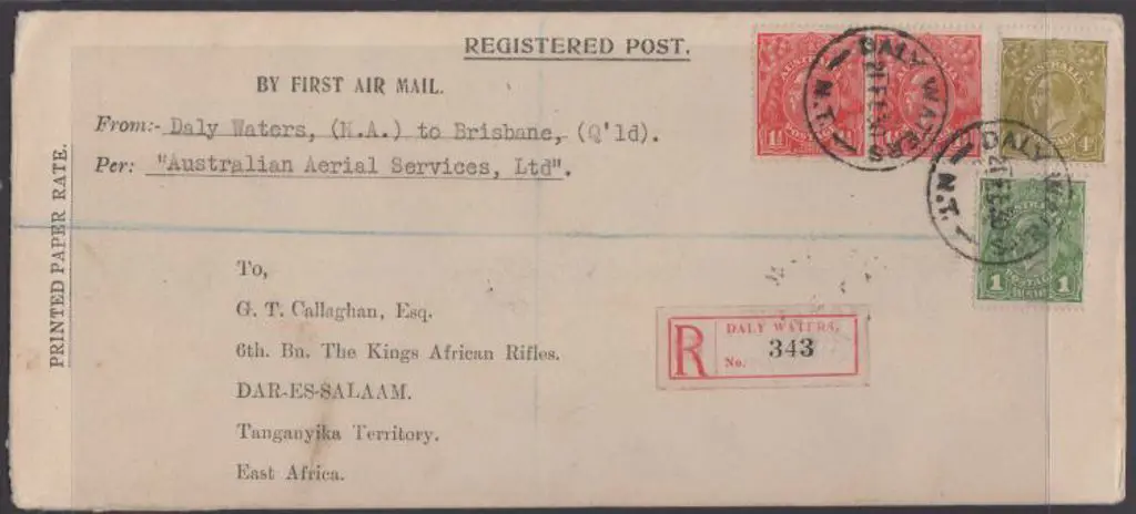 1930 (19th Feb) ditto with 1½d KGV & 3d Airmail ... Image 1++
