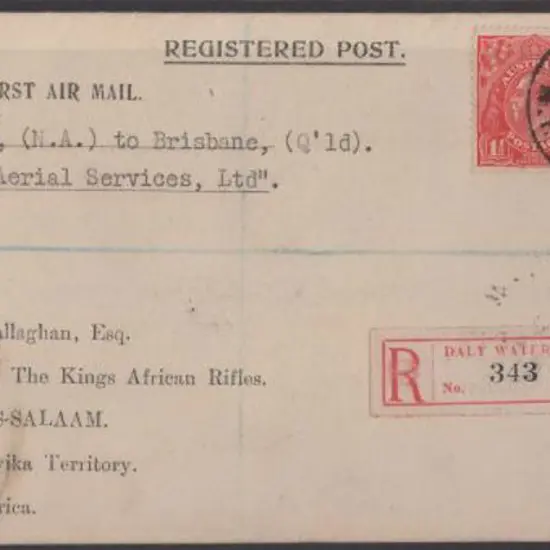 1930 (19th Feb) ditto with 1½d KGV & 3d Airmail ...