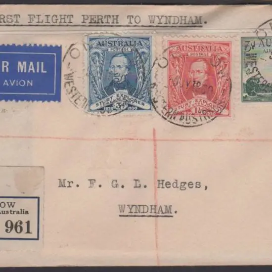 1930 (13th July) Onslow to Wyndham via Broome ...