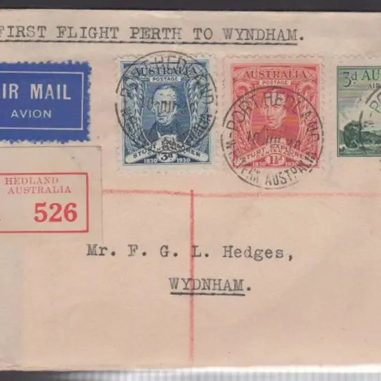 1930 (13th July) ditto but Port Hedland to Wyndham ...