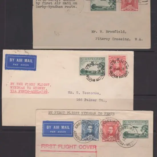 1930 (13th July) Perth to Derby, Wyndham to Sydney ...