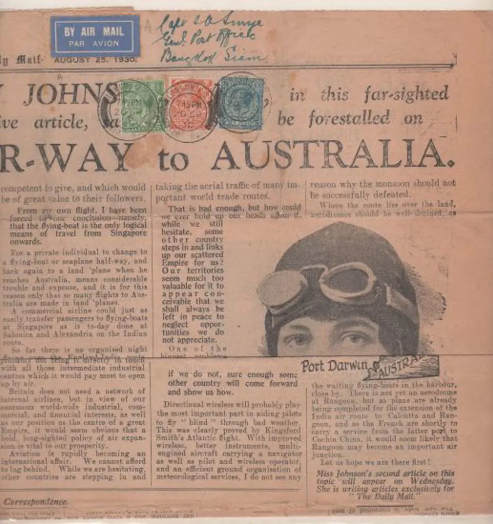1930 (20th Sept) Daily Mail newspaper segment with ... Image 1++