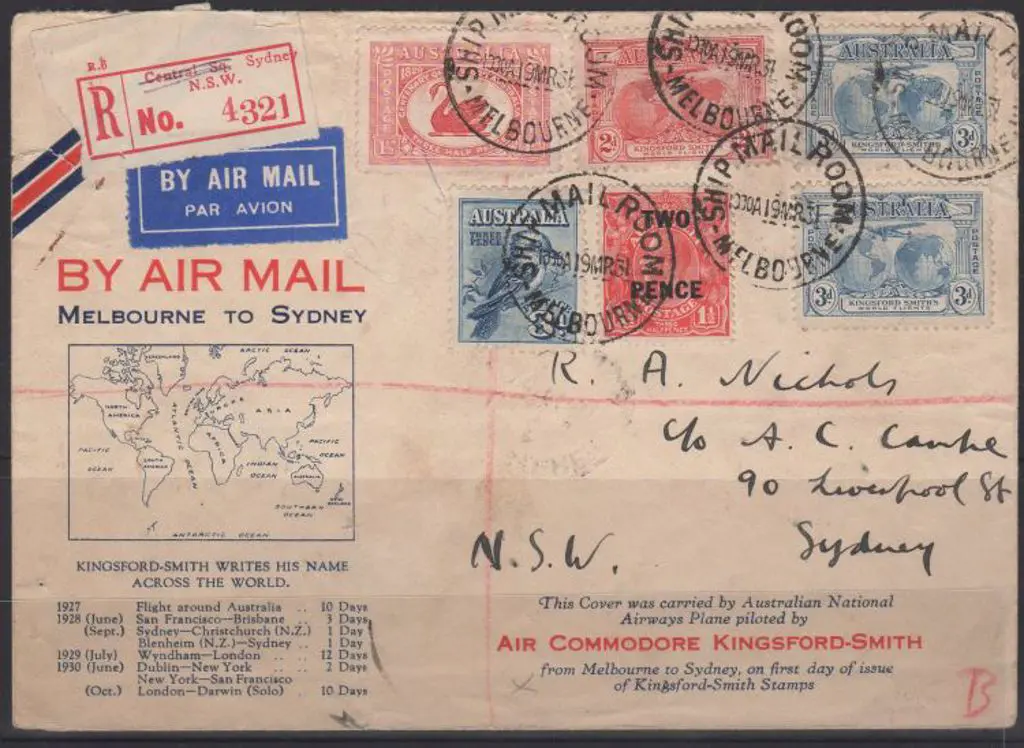 1931 (19th March) ditto but "Melbourne to Sydney" ... Image 1++