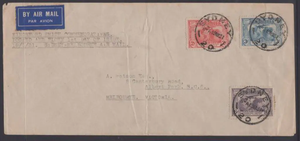 1931 (19th March) ditto but Sydney to Melbourne ... Image 1++