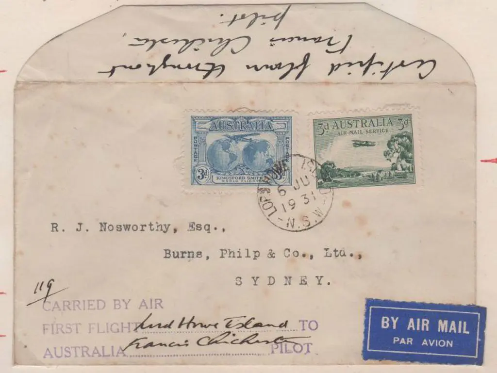 1931 (28th Mar) Lord Howe Island to Australia by ... Image 1++
