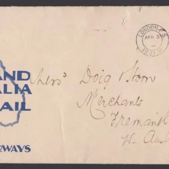 1931 (4th Apr) England to Australia First Official ...