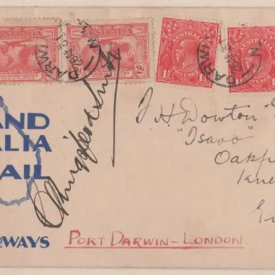 1931 (23rd April) ditto but from Darwin to London ...