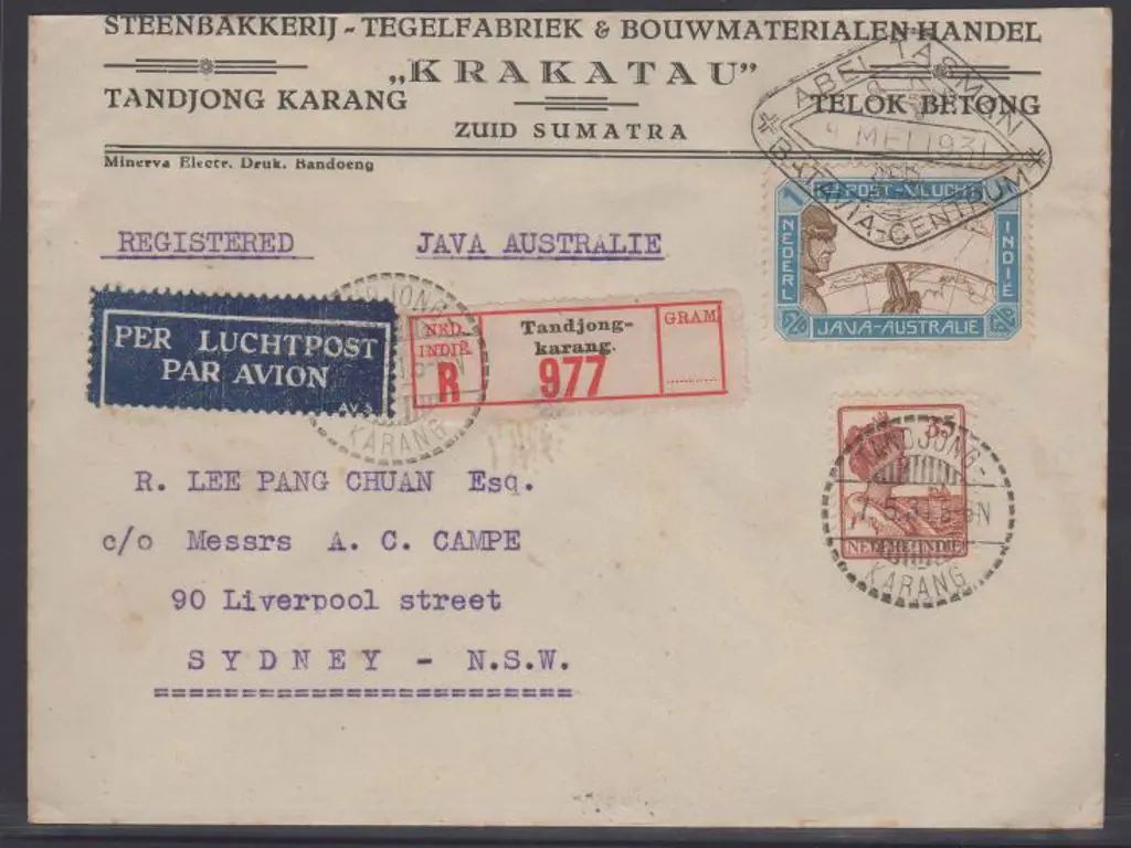 1931 (30th April) Java to Australia KLM ... Image 1++
