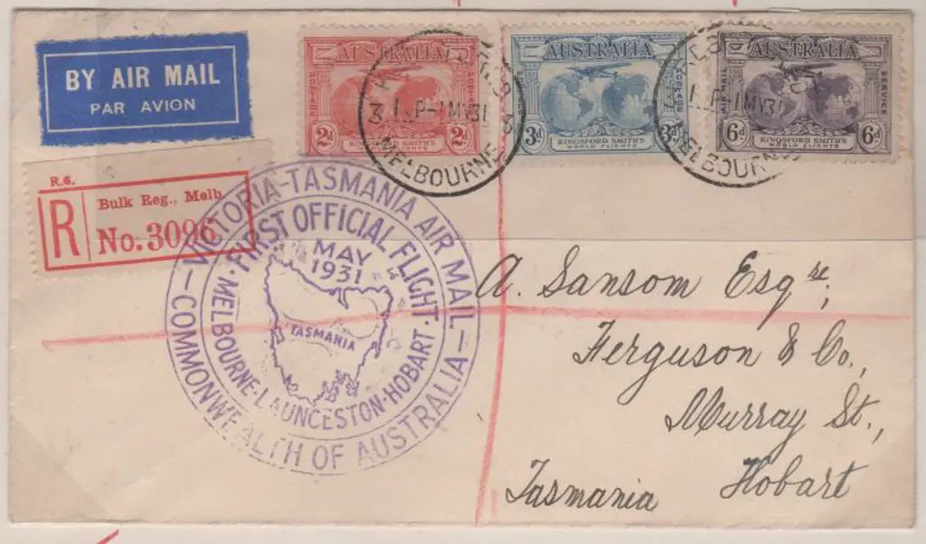 1931 (1st May) Melbourne to Hobart A.N.A. Ltd ... Image 1++