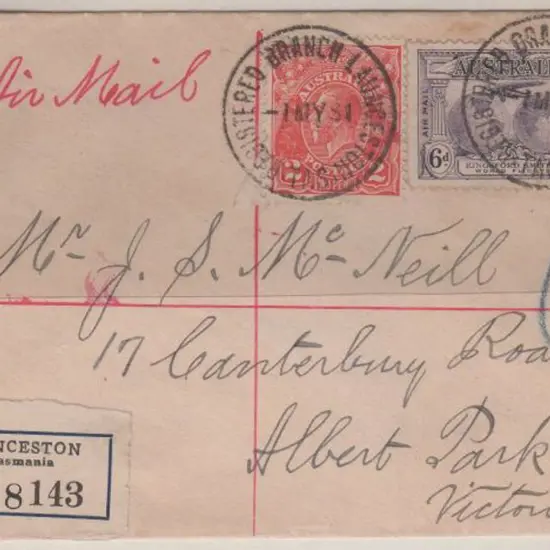 1931 (1st May) Launceston to Melbourne by A.N.A. ...