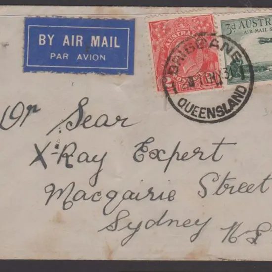 1931 (11th May) Brisbane to Sydney flown cover ...