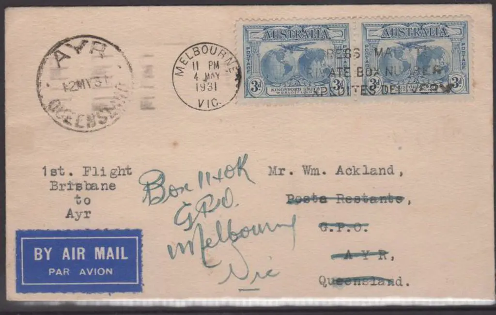 1931 (12th May) Brisbane to Ayr intermediate from ... Image 1++