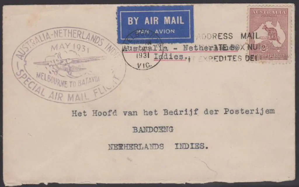 1931 (22nd May) Australia to Java leg on the KLM ... Image 1++