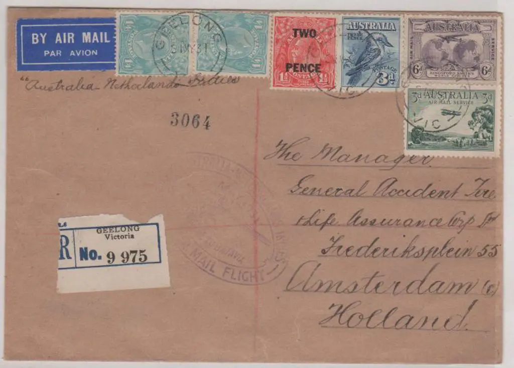 1931 (22nd May) Australia to Holland via Batavia ... Image 1++