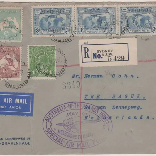 1931 (22nd May) ditto but Sydney registered cover ...