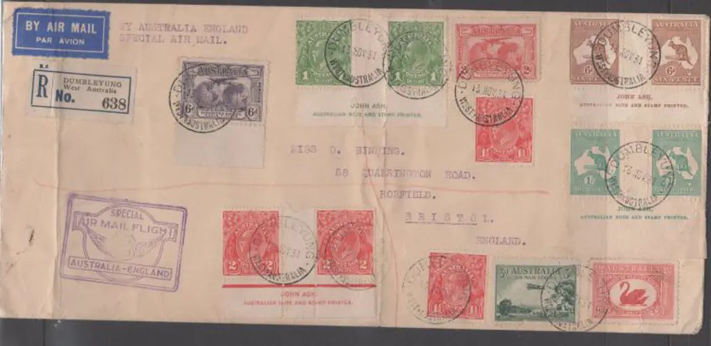 1931 (19th Nov) ditto but long cover also pmkd ... Image 1++