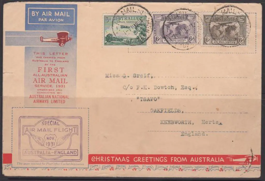 1931 (19th Nov) ditto but ANA printed env with ... Image 1++